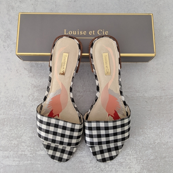 Louise et Cie 'Aydia' Slide Sandals in Gingham 8.5 New In Box! - Picture 2 of 9